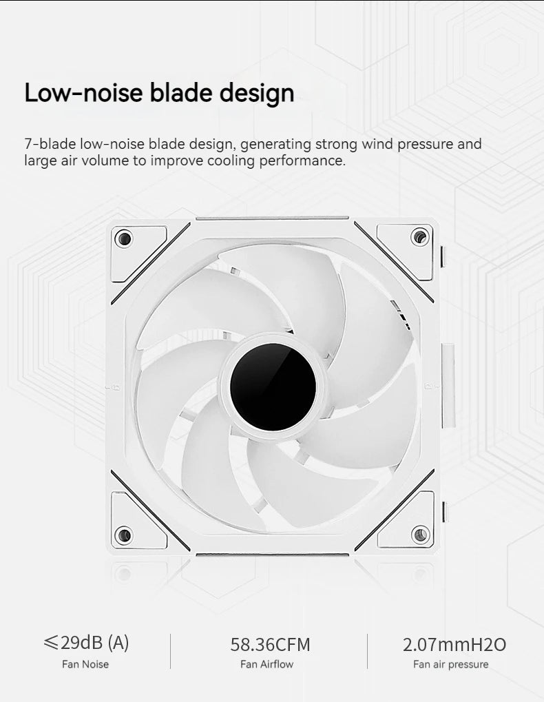 TEUCER 1PCS JM-1 PC Cooling Fan ARGB Mirror Cycle Light Effect 800-2000RPM PWM Water Cooling 360mm Cooler Fan
