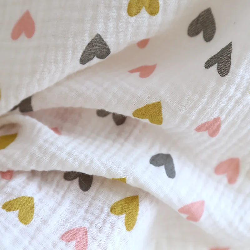 Small Love Heart Printed Cotton Pajamas for Women Three Piece Set Spring and Summer Short Sleeved Shorts Homewear Long Pants Set