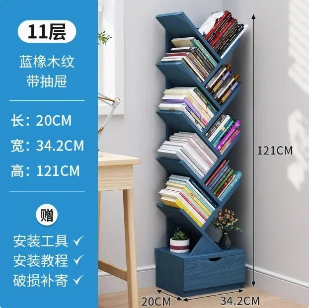 Modern Children's TreeShaped Bookshelf FloortoCeiling Design, Living Room Storage Bookcase, Innovative Home Library