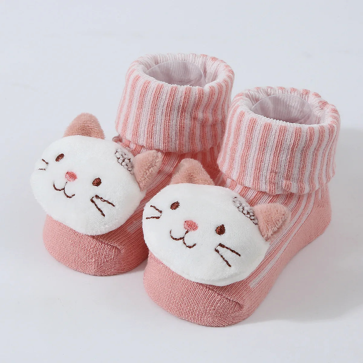 Cute Cartoon Doll Newborn Socks Spring New Baby Soft Solid Prewalker Knitted Sock For Girls Boys Infant Knitting Floor Socks