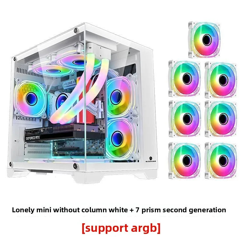 Suitable for Lonely Brave Full-side Transparent White Sea View Room MATX ITX Computer Case 240/360 Water Cooling
