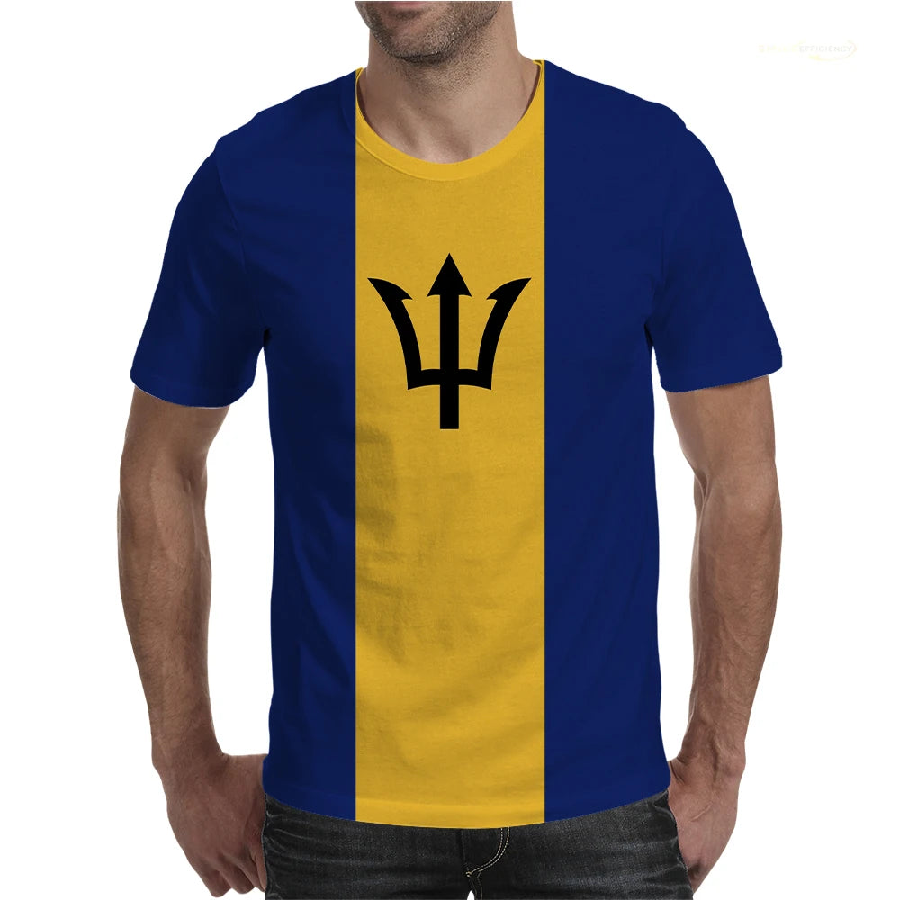 2024 Barbados Flag Badge T shirt Soccer Team Sports Summer Short Sleeved Printed T-shirts Fashion Casual Mens Designer Clothes