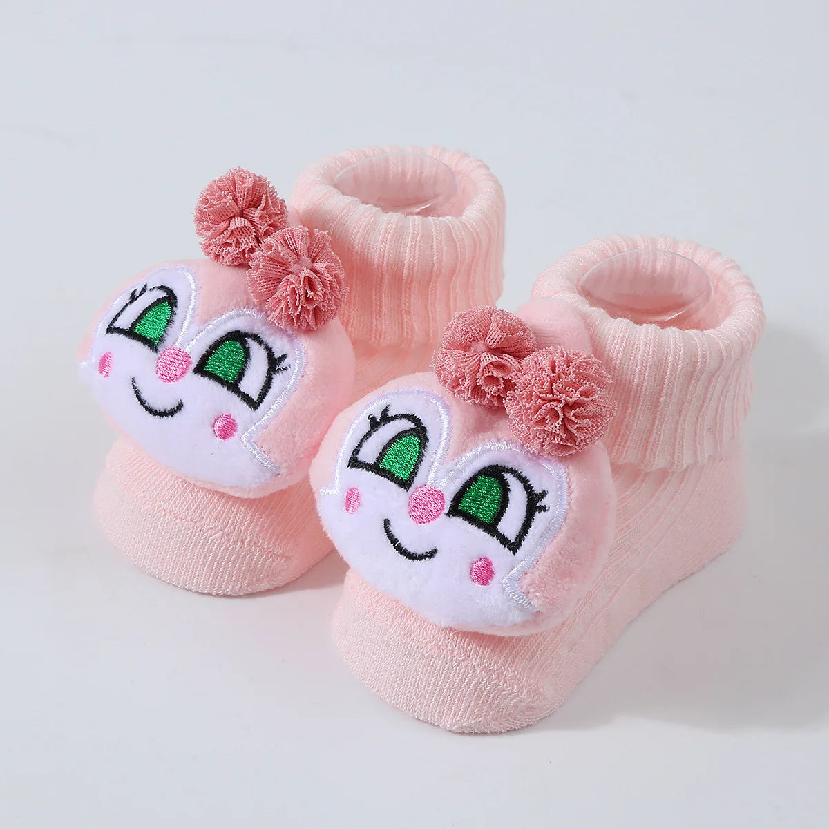 Cute Cartoon Doll Newborn Socks Spring New Baby Soft Solid Prewalker Knitted Sock For Girls Boys Infant Knitting Floor Socks