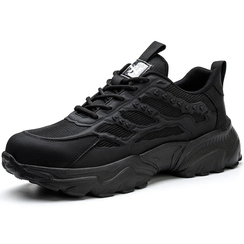 Steel Toe Kevlar-Midsole Safety Shoes Men, Lightweight Breathable Anti-Puncture Anti-Smash Non Slip Industrial Work Boots