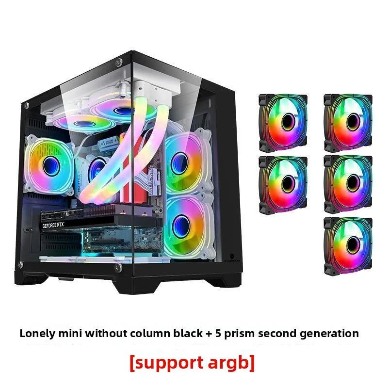 Suitable for Lonely Brave Full-side Transparent White Sea View Room MATX ITX Computer Case 240/360 Water Cooling