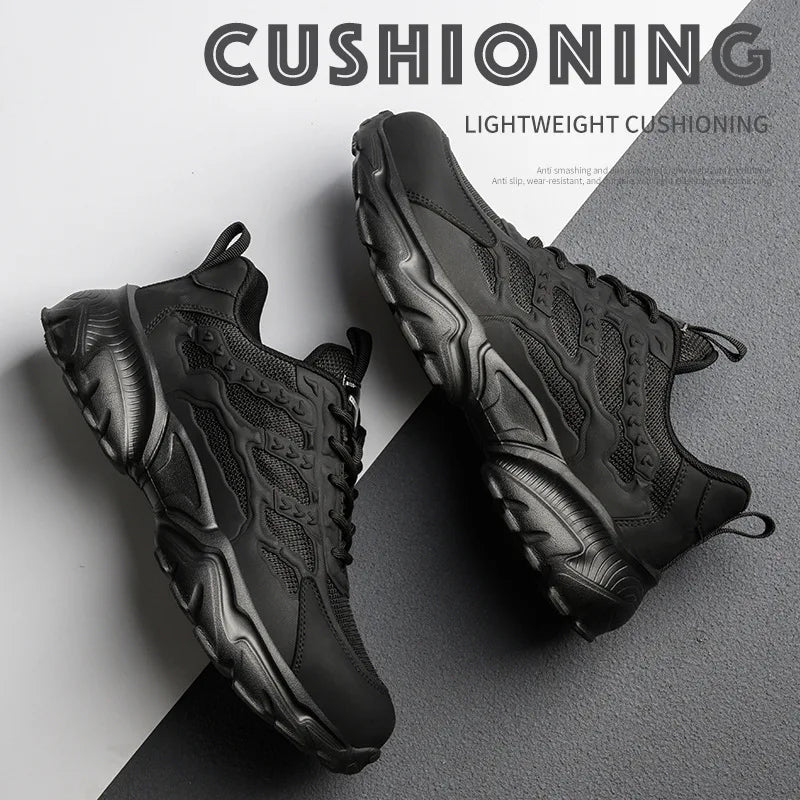 Steel Toe Kevlar-Midsole Safety Shoes Men, Lightweight Breathable Anti-Puncture Anti-Smash Non Slip Industrial Work Boots