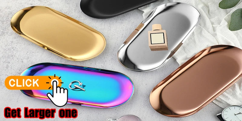 Stainless Steel Cosmetic Storage Tray Manicure Nail Art Plate Tweezers Clippers Pen Container Square False Nails Dish Tools