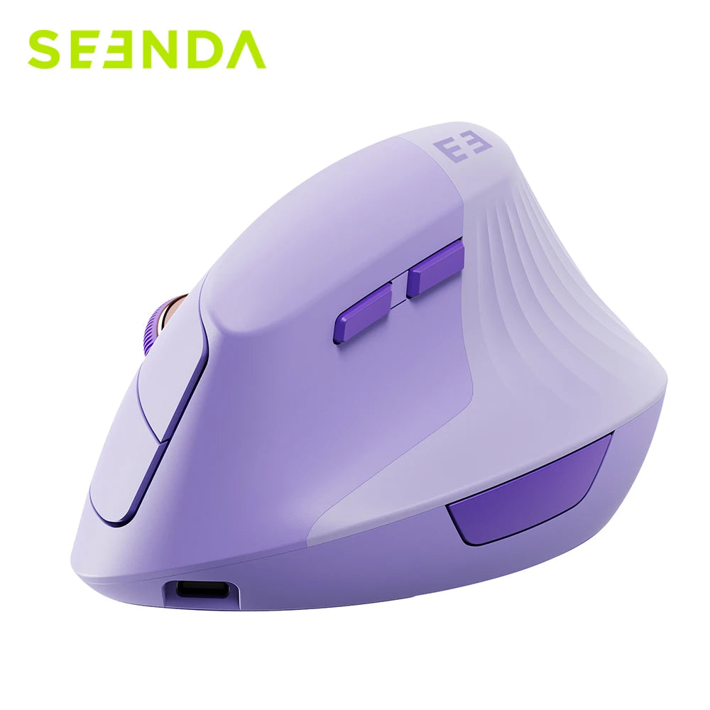 Seenda Vertical Wireless Mouse Type C Rechargeable Ergonomic USB & Type C Mice for Laptop Laptop PC MacBook Windows Android