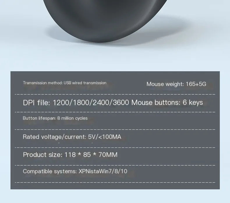 Wired Vertical Mouse Low Noise Button Ergonomics Design 3600 DPI Adjustable With Finger Support Mause Office Use Or Play Game