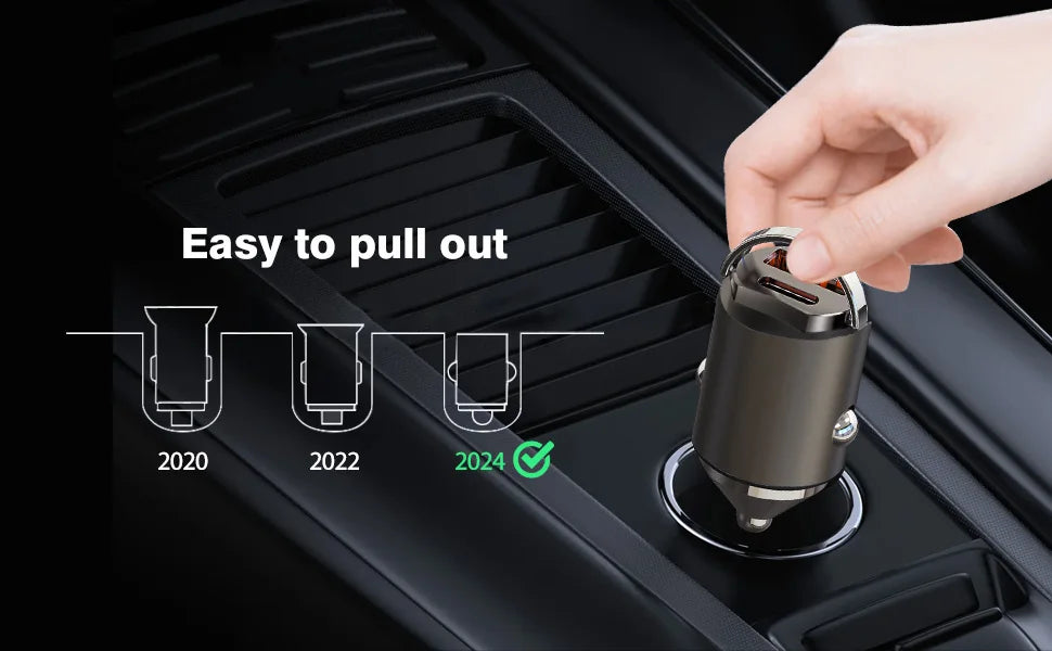 250W 5-in-1 PD QC3.0 Car Charger Fast Charging USB C for IPhone,Samsung Galaxy, IPad Pro, Multi-Port Cigarette Lighter Adapter