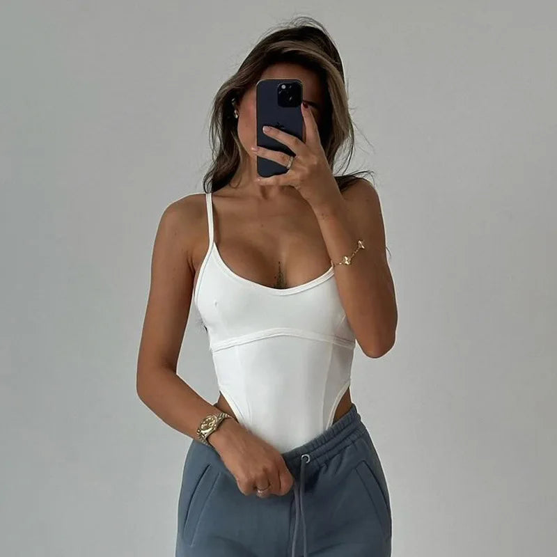 2025 Sexy Sleeveless Halter Slim-Fit Figure With Chest Type Onesie Advanced Sense Base Everything With T-Shirt Top Women