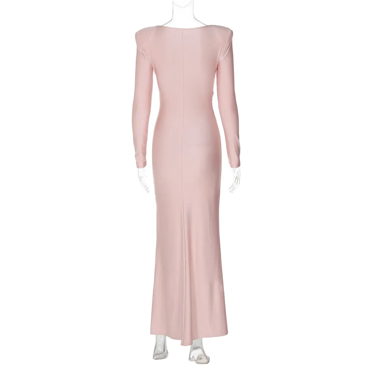 Women's Formal Occasion Dress Elegant Ladies O-neck Long Sleeve Folds High Waist Bodycon Gray Dresses Evening Party Robe