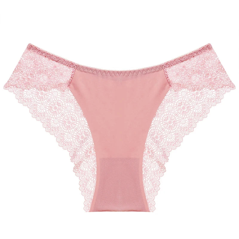 TrowBridge 3PCS/Set Sweet Women's Panties Silk Satin Underwear Lace Sexy Lingerie Girls Breathable Briefs Soft Comfortable Panty