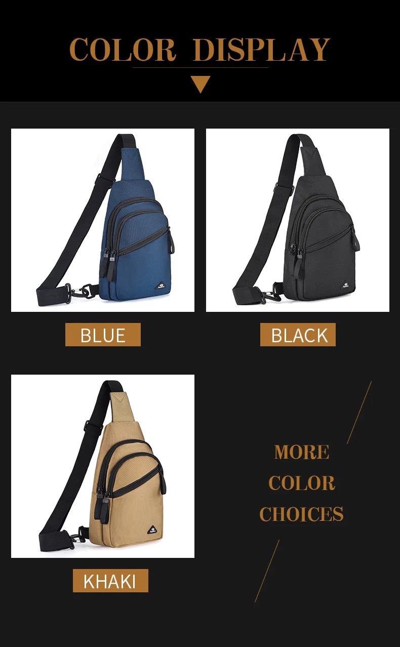 Chest Bag Men's Single Shoulder Crossbody Bag Large Capacity Oxford Cloth Outdoor Travel Backpack Men's Chest Bag