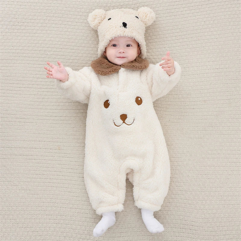 Newborn Baby Clothes New Spring Autumn Infant Jacket for Boy Flannel Bodysuit for Girls Soft Bebe Romper Baby Clothes 0-12 Month