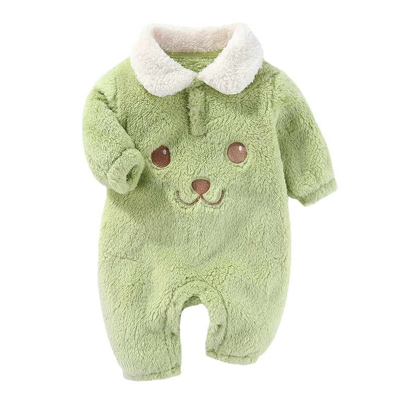 Newborn Baby Clothes New Spring Autumn Infant Jacket for Boy Flannel Bodysuit for Girls Soft Bebe Romper Baby Clothes 0-12 Month