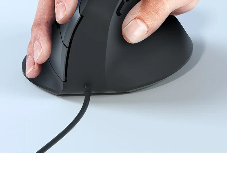 Wired Vertical Mouse Low Noise Button Ergonomics Design 3600 DPI Adjustable With Finger Support Mause Office Use Or Play Game