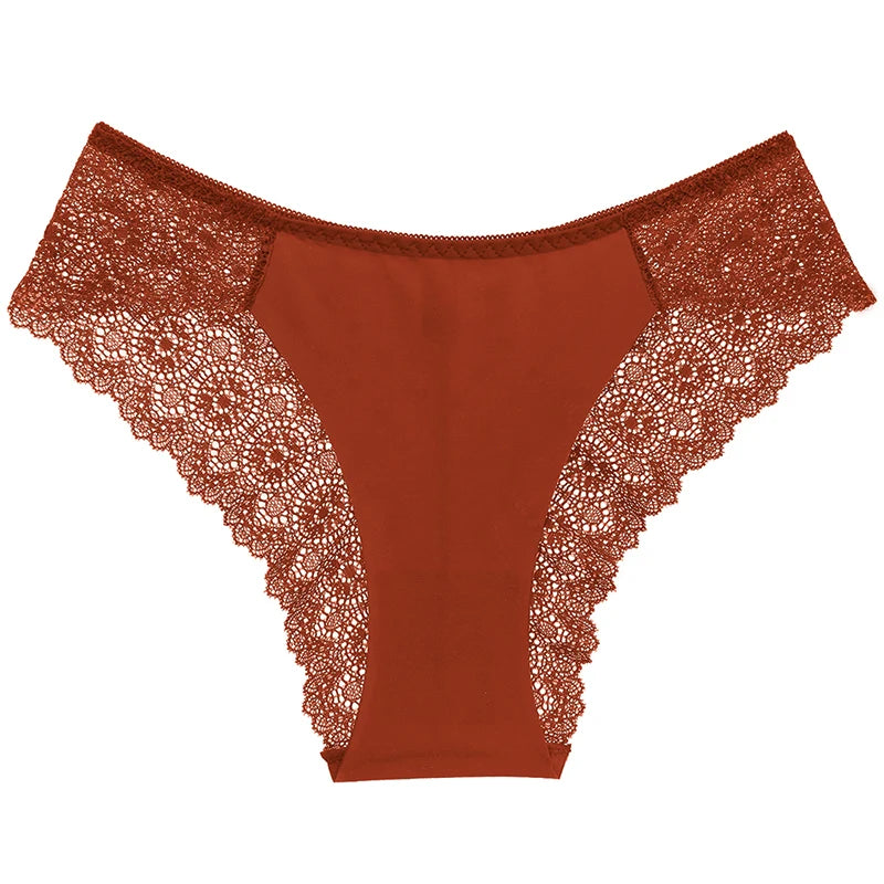 TrowBridge 3PCS/Set Sweet Women's Panties Silk Satin Underwear Lace Sexy Lingerie Girls Breathable Briefs Soft Comfortable Panty