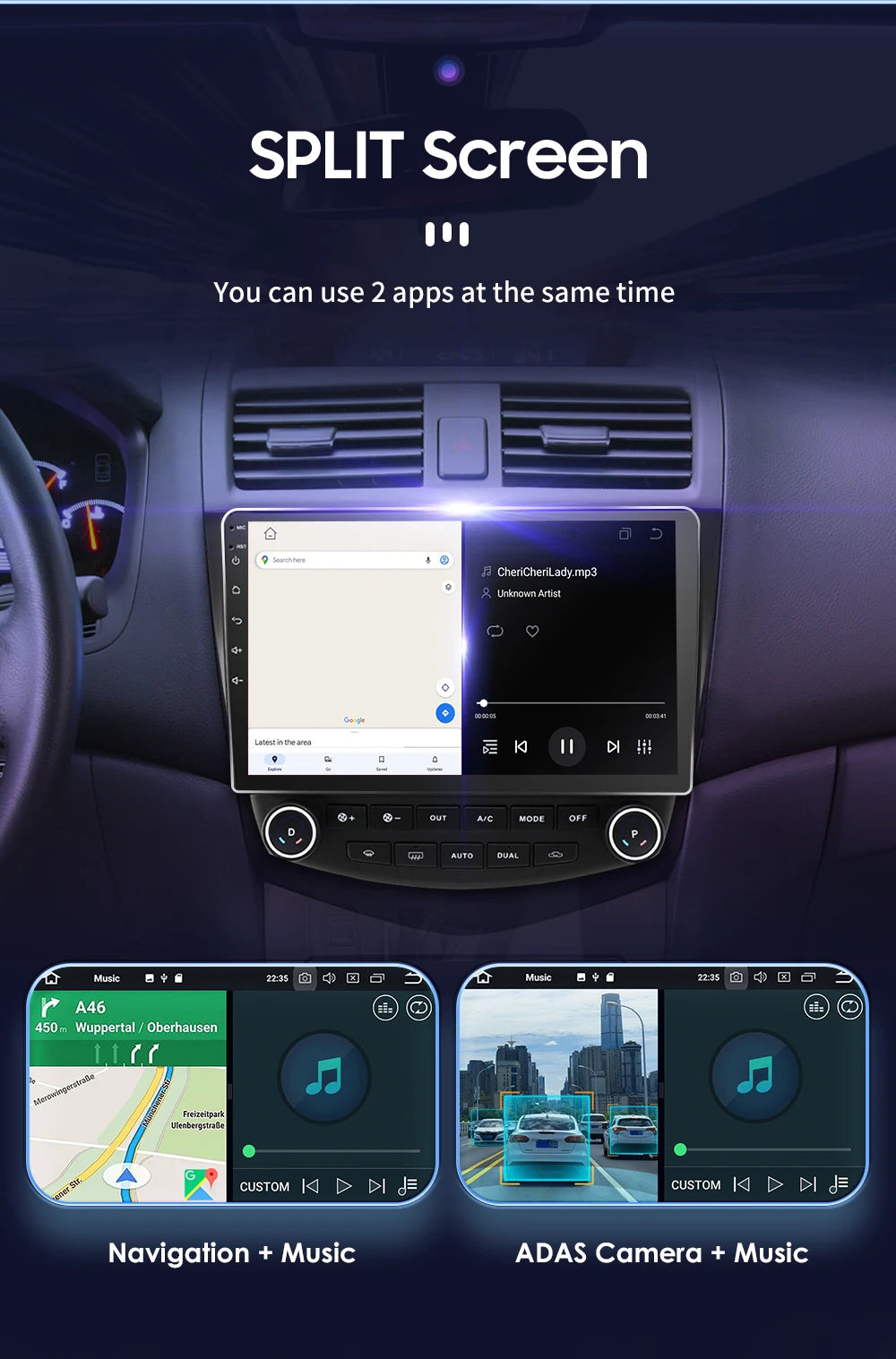 Hzipo AI Voice 10.1" Radio For Honda ACCORD 7 2003 2004 2005 2006 2007 2din Android Auto Carplay 4G Car Multimedia GPS Autoradio
