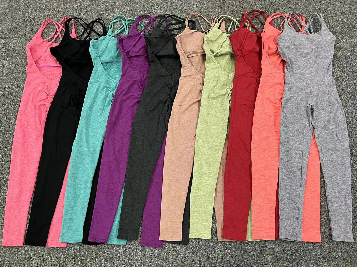 Sexy Backless Bodycon Scrunch Jumpsuit Raises Butt Women Dance Fitness Overalls for Women Sleeveless Yoga Sport Jump Suit Black