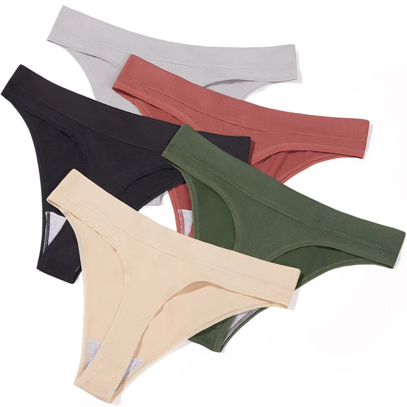 Meet'r 3Pcs/Lot Sexy Women Breathable Thong Low-waist High Elasticity Panties Underwear Breathable G String Temptation Lingerie
