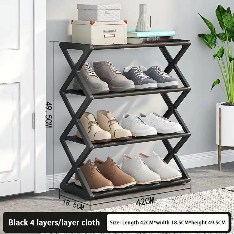Household Simple MultiLayer Space-Saving X-Shaped Shoe Rack Dust-proof Storage shelf Multi-purpose For Student Dormitory Doorway