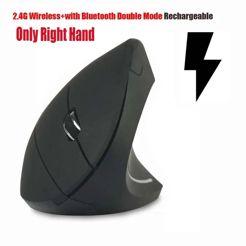Left Right Hand Mouse Vertical Ergonomic Wireless with Bluetooth Double Mode Mouse Computer PC Mice Rechargeable Gaming Mouse
