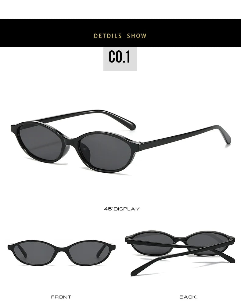 2024 Women's Leopard Brown Sunglasses Fashion Brand Small Frame Sun Glasses Ladies Retro Oval Eyewear Shade Oculus De Sol