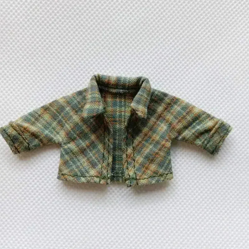 Baby clothes OB11 baby clothes BJD plaid shirt 1/12 dllo clothes doll accessories