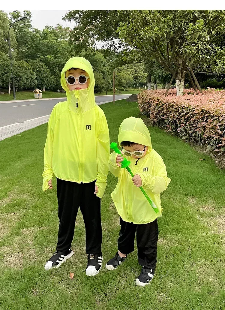 Children's Sun Protection Clothing Outdoor Ice Silk Sun Protection Jacket UV Resistant Summer Outdoor Play Sun Protection Jacket