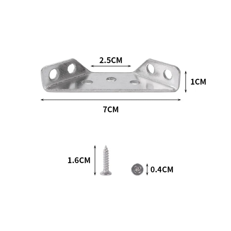 10/1set Corner Brackets Stainless Steel Furniture Angle Shelf Connector Cabinet Support Fixing Frame Corner Brace with Screw