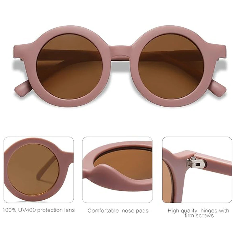 Kids Children's Sunglasses Inset Style Round Frame 1-7 Year Old Baby Sunglasses Sun Shading Sun Protection Eyewear Accessories