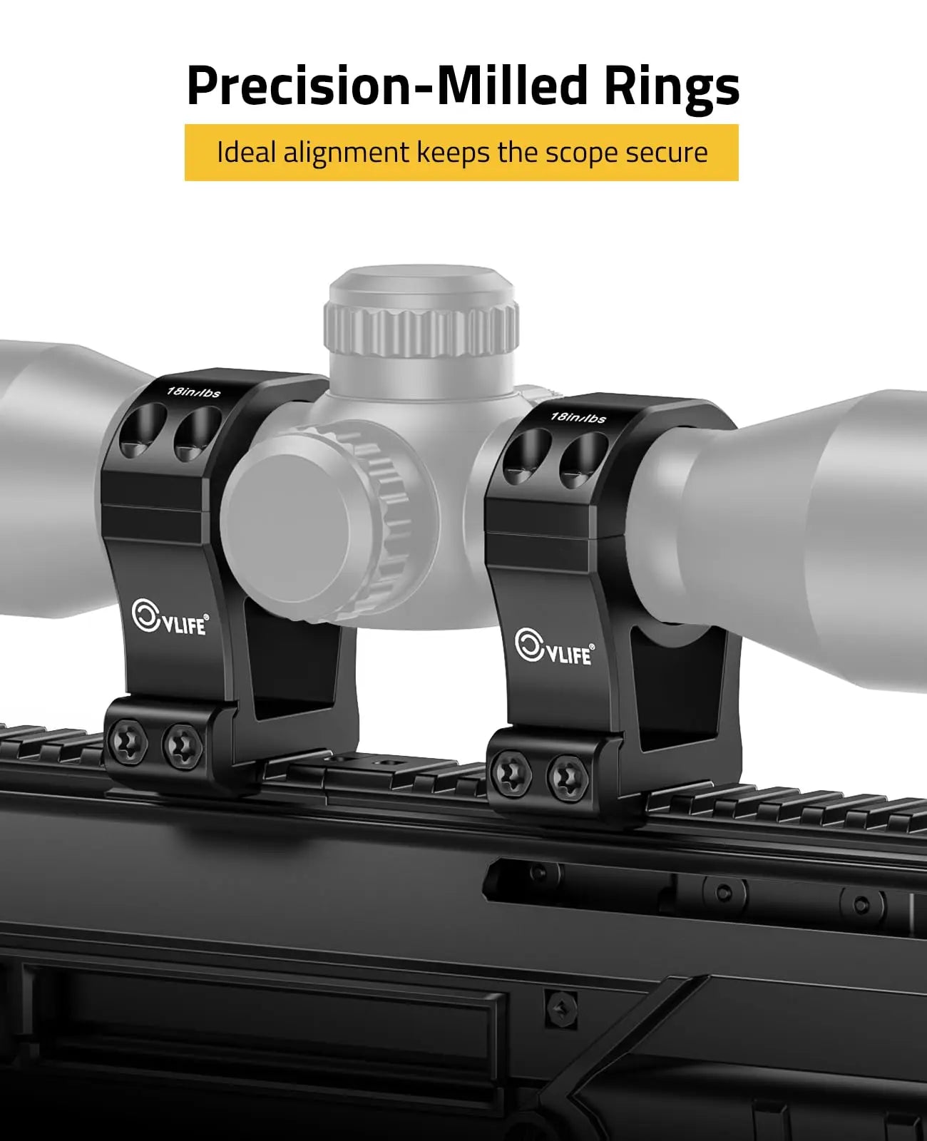 CVLIFE Rifle Scope Rings Mount 30mm Diameter Tube - Compatible with Picatinny Rails 2 Pieces 0.90" 1.0'' 1.26'' 1.54‘’Heigth