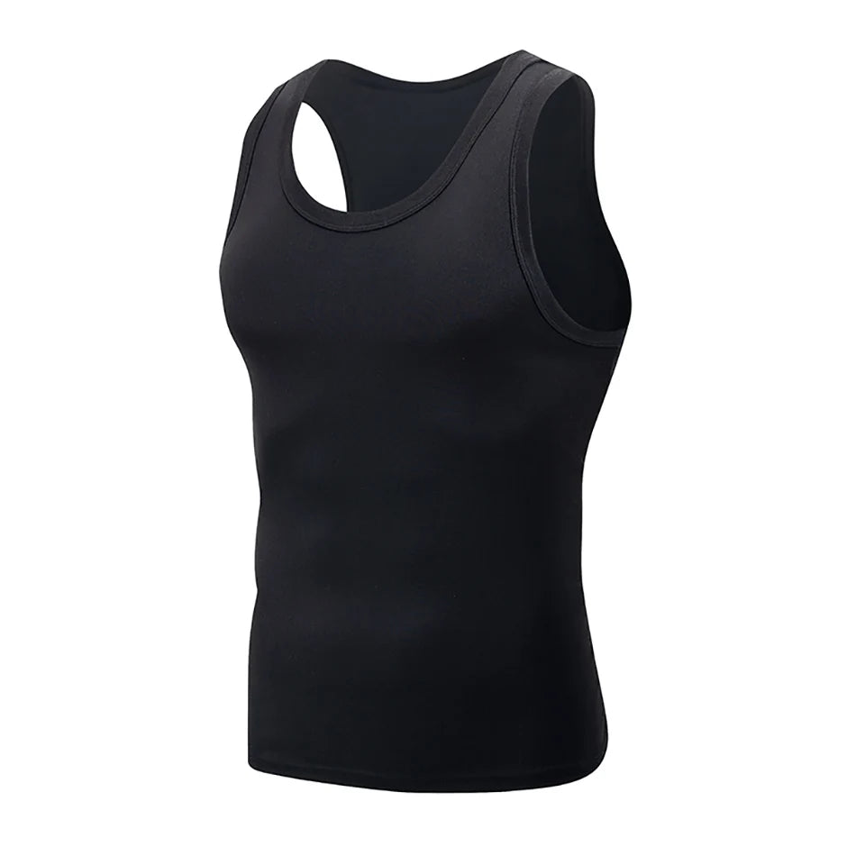 1/3/5 Pcs Men's Solid Color Simple Fashion Fitness Vest Plus Size Youth Sports Physical Education Class Sleeveless T-shirt Tight