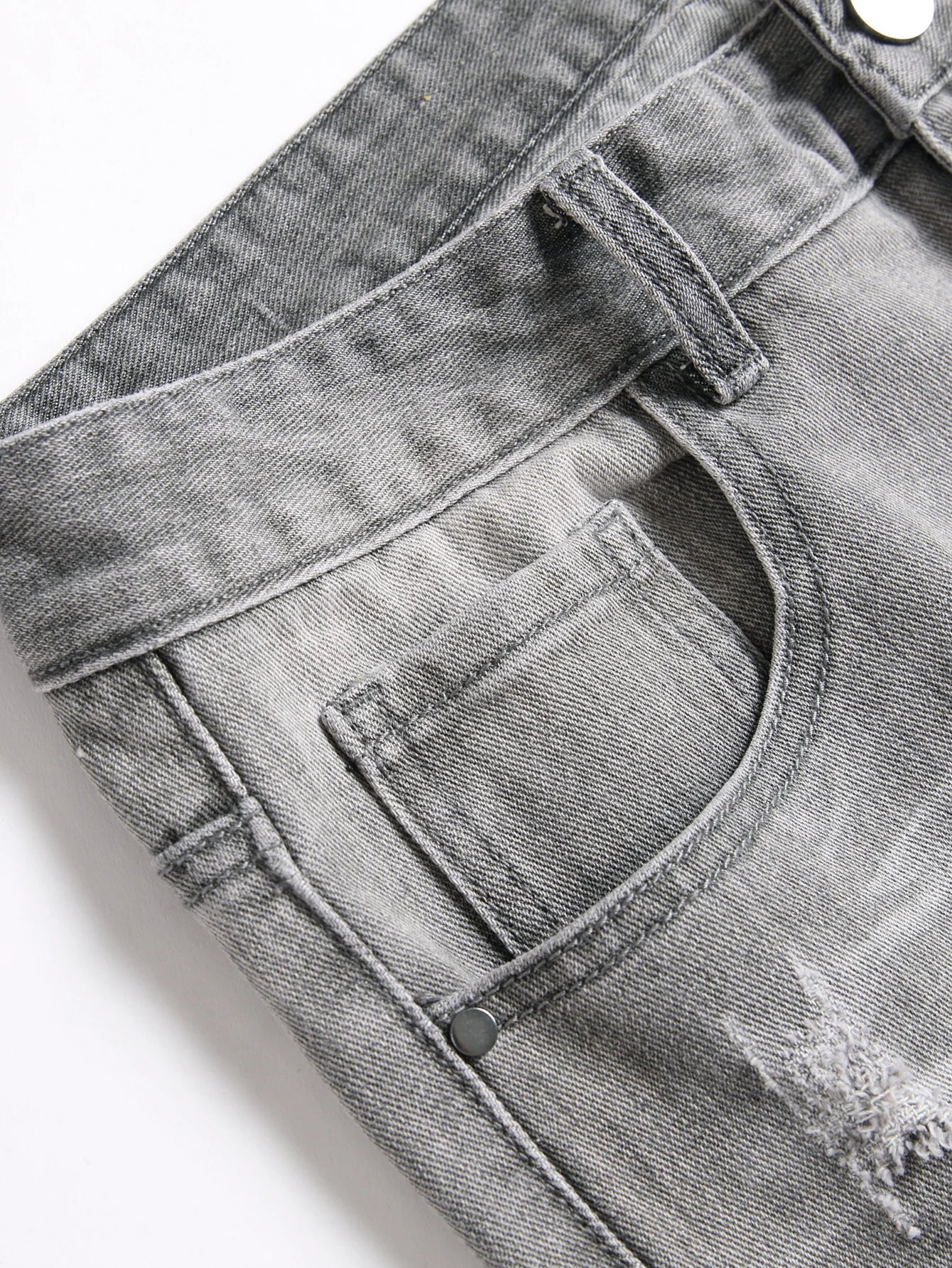 Men's Jeans Slim Fit Comfort Straight Leg Casual Mid Waist Denim Pants Grey Trousers Men Clothing
