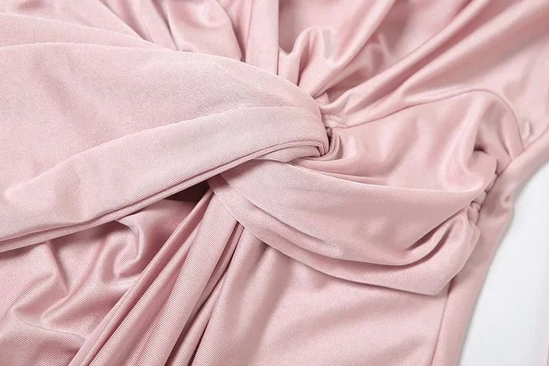 Elegant High Waist Pleated Maxi Dress Women's New Solid O Neck Long Sleeve Slim Dress Luxury Party Evening Gown Robe