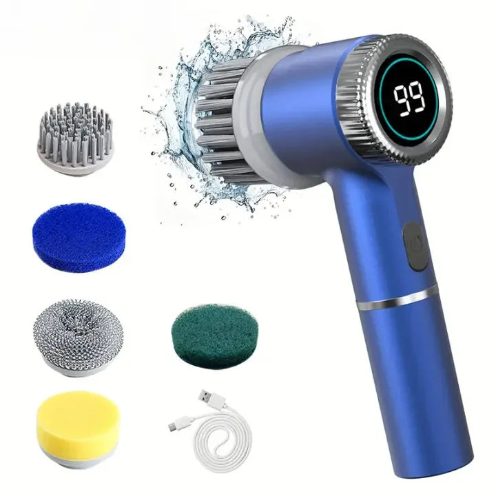 Xiaomi 5-in-1 Electric Cleaning Brush USB Rechargeable LED Display Portable Multifunctional Scrubber for Kitchen Bathroom Toilet