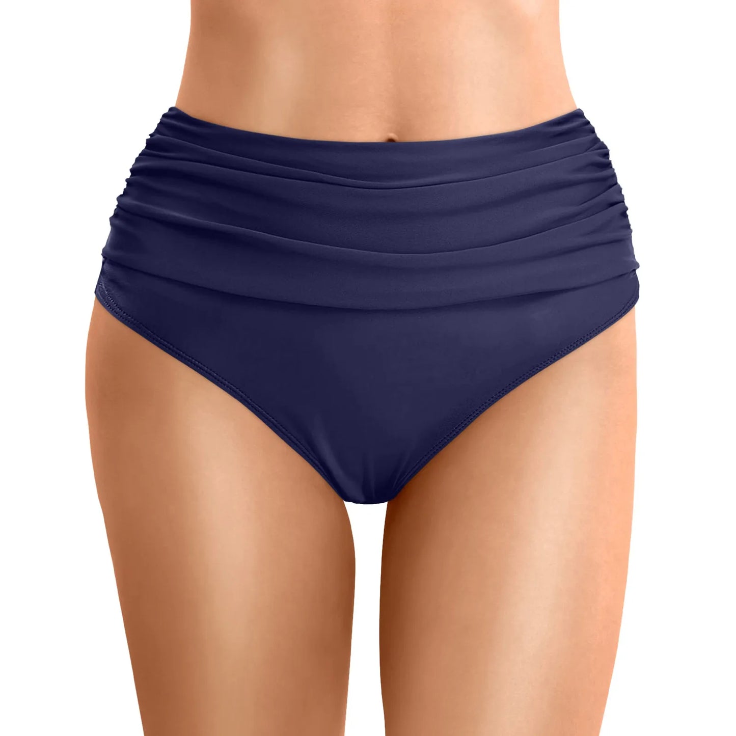 Women Plus Size High Waist Bikini Bottoms Swim Briefs Beach Shorts Ruched Bottom High Cut Swim Bottom Full Coverage Underwear