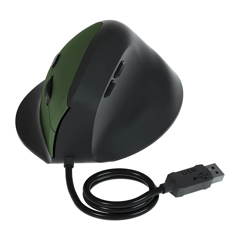 Wired Vertical Mouse Low Noise Button Ergonomics Design 3600 DPI Adjustable With Finger Support Mause Office Use Or Play Game