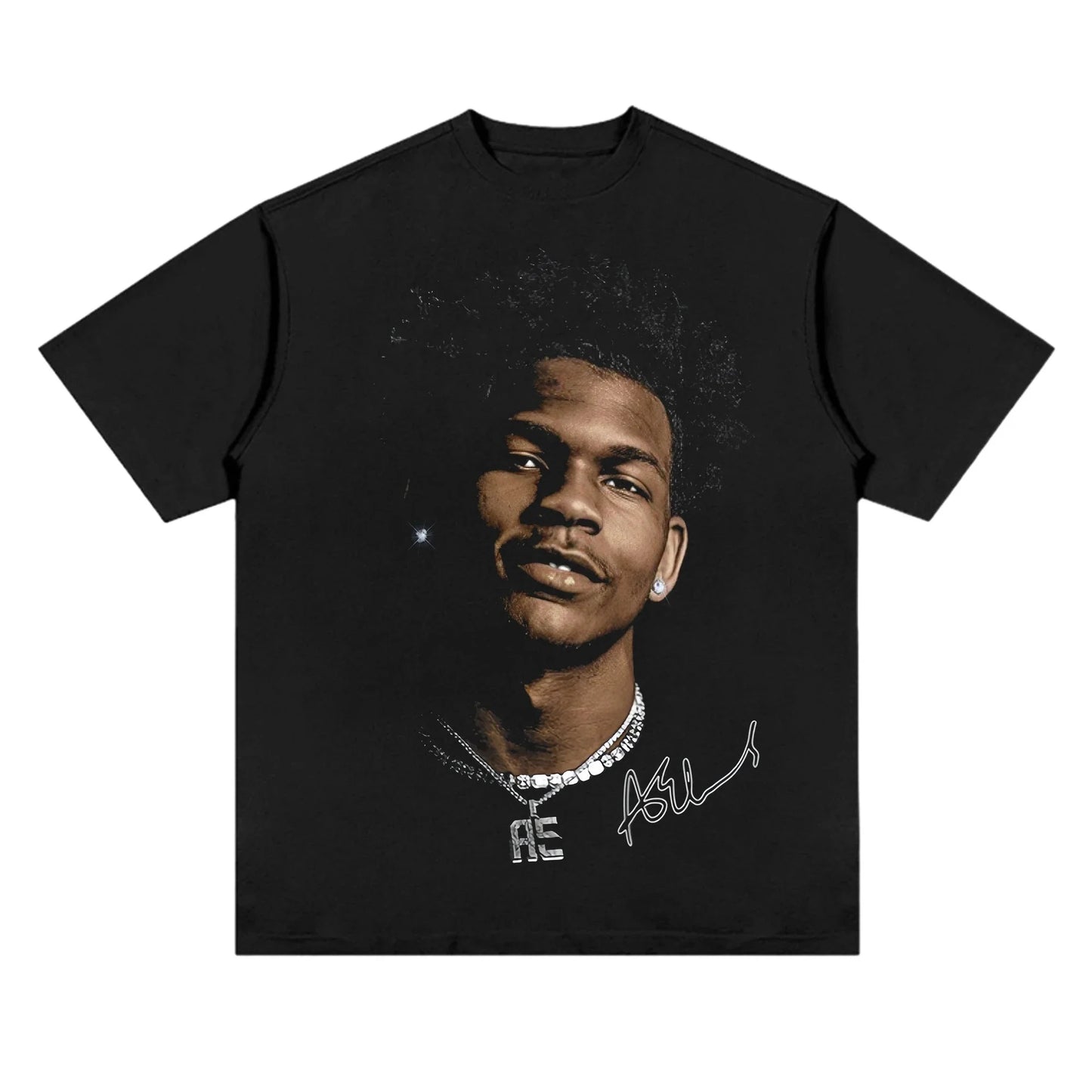 American Professional Basketball Star Pattern Printed T-shirt Trend Casual Loose 100% Cotton Round Neck Short-sleeved T-shirt