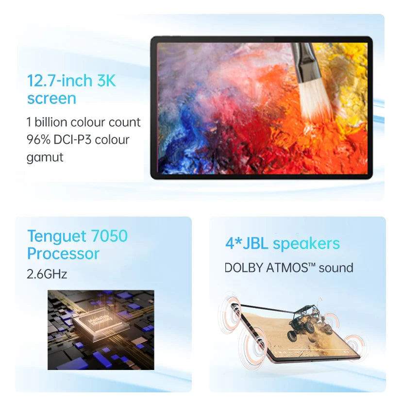 New Lenovo Tab Qitian K12/P12 TB370FU TAB 8GB 128GB/256GB MediaTek Dimensity 7050 Tablet 12.7" LCD Android 13 10200mAh Battery