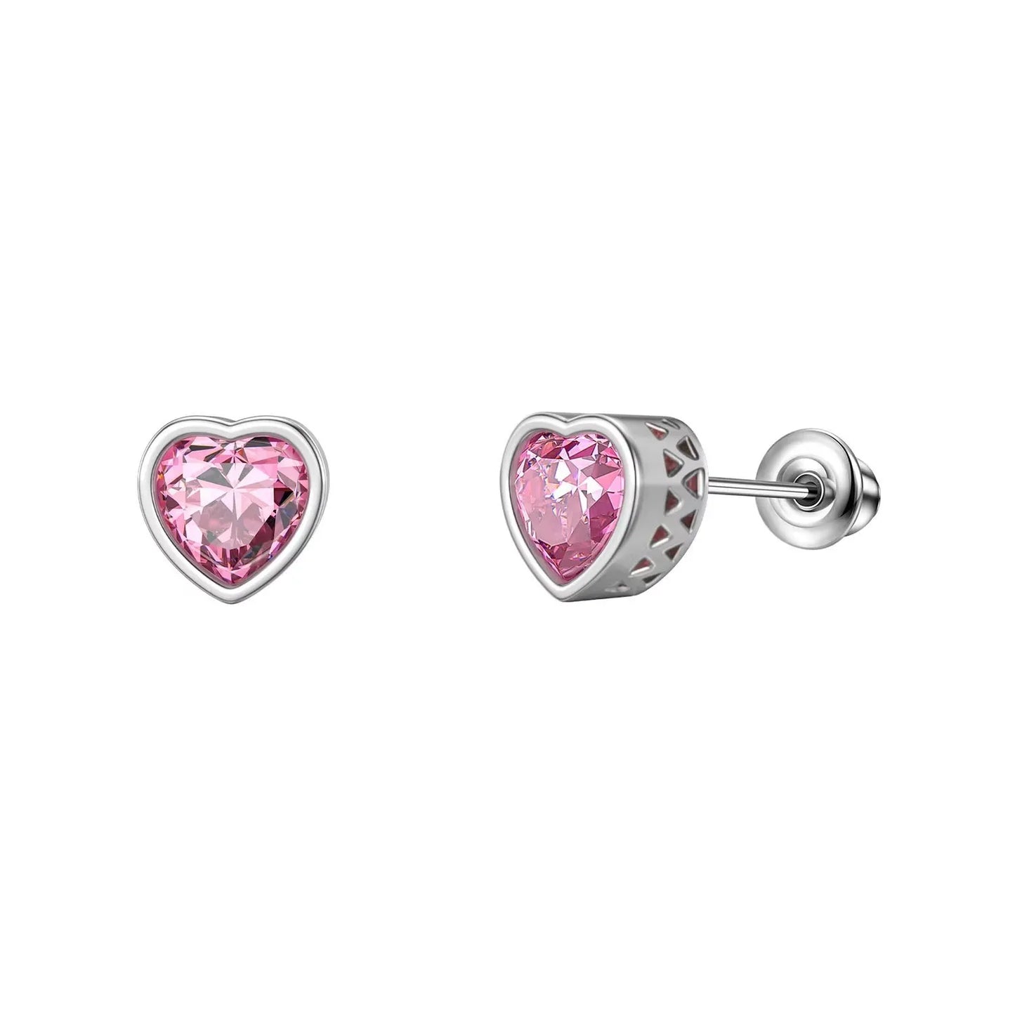 1 or 4 Pair Hypoallergenic Surgical Stainless Steel Earrings for Girls Kids Women Screw Back Earrings Flower Butterfly Toddler