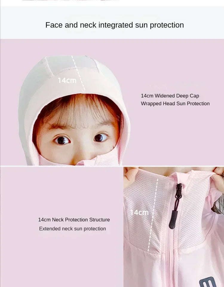 Children's Sun Protection Clothing Outdoor Ice Silk Sun Protection Jacket UV Resistant Summer Outdoor Play Sun Protection Jacket