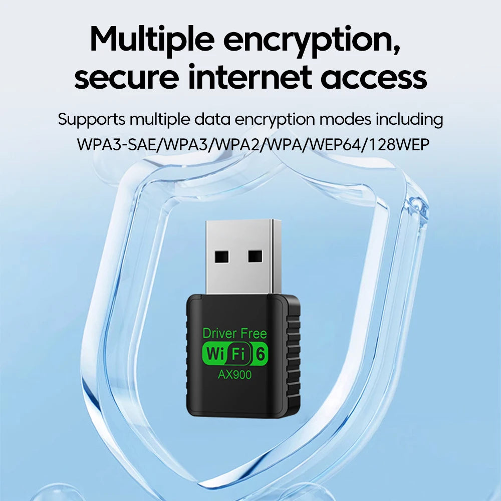 WiFi 6 AX900 Bluetooth 5.4 WiFi USB Adapter Wireless Network Card 2.4G&5GHz Wlan Receiver Signal Receiver For PC/Laptop Win10/11