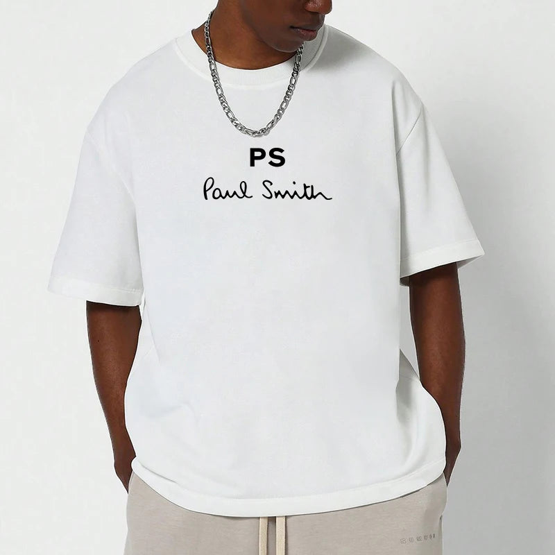Men's Cotton T-shirt P-Pauls S-Smiths Short Sleeve Tee Graphic T Shirts Y2k Clothing Summer Tops Streetwear New in Tops