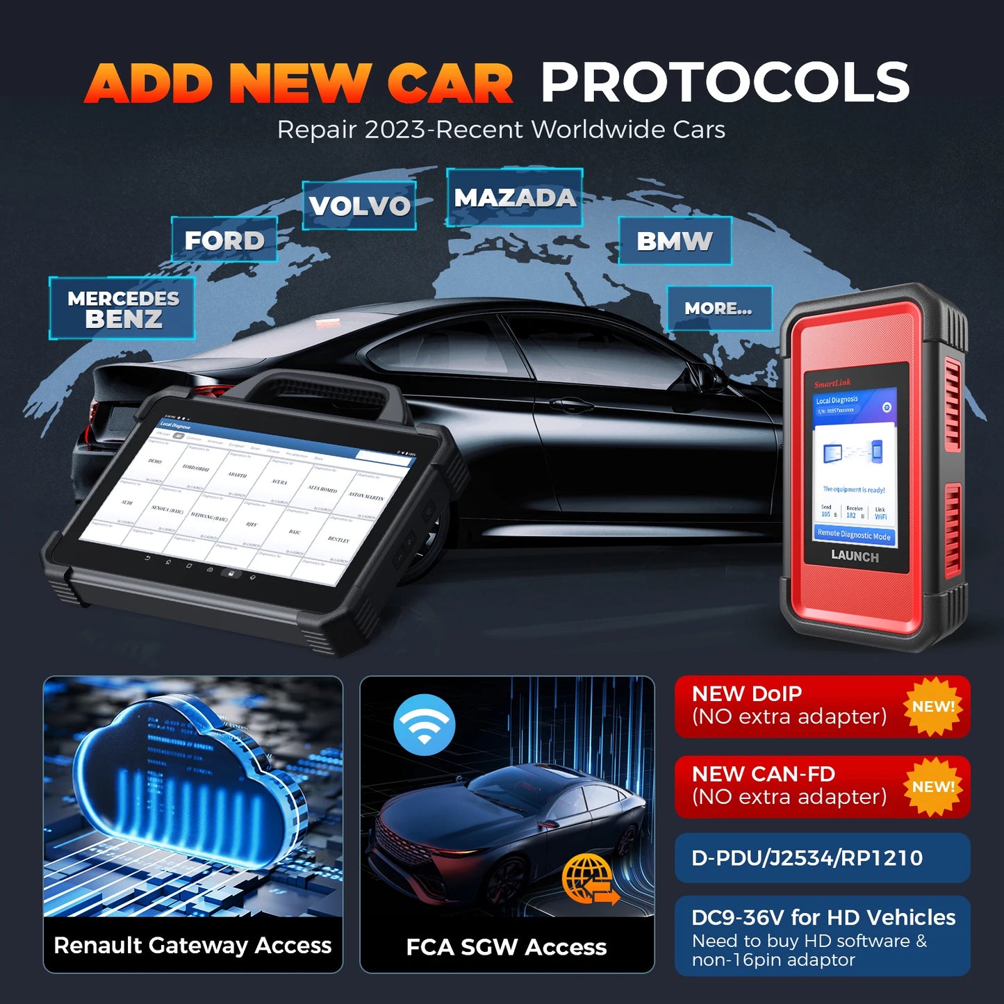 New LAUNCH X431 PAD 7 & X-PROG3 Set Automotive Diagnostic Tool PADVII All Key Lost Key Programmer Immobilizer