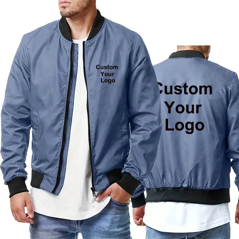 Fashion Casual Outdoor Custom Your Logo Clothes New Fashion Sports Zipper Jacket Popular Men Autumn New Solid Color Jacket Coat