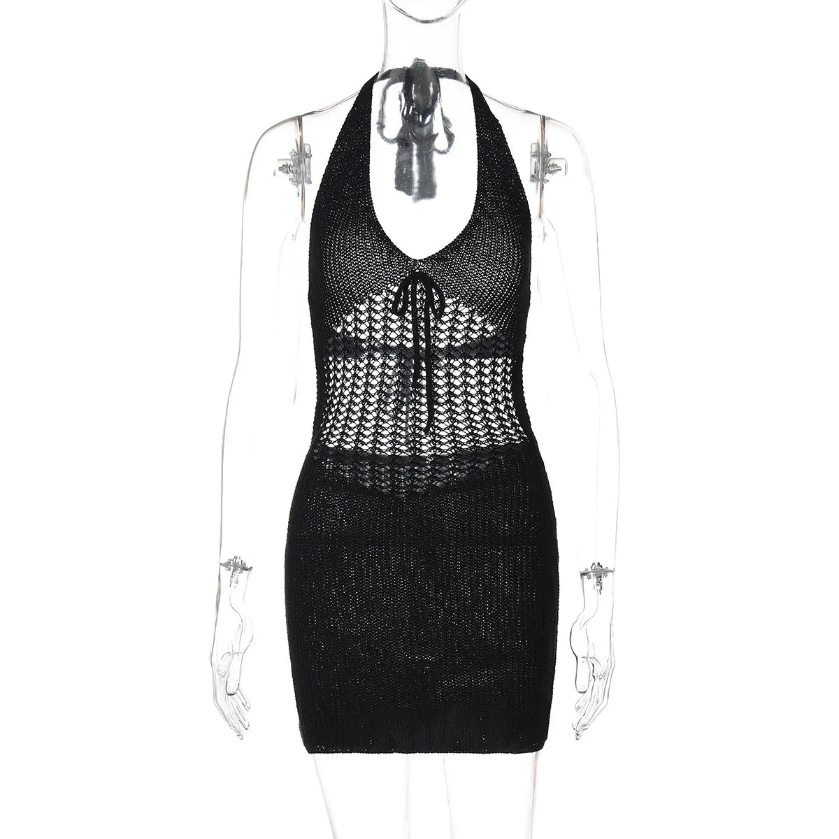 Ladies Summer Vacation Dress Women Sleeveless Backless Lace Up Halter Dresses Birthday Party Club Streetwear Woman Clothes 2025