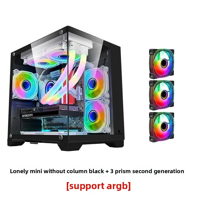 Suitable for Lonely Brave Full-side Transparent White Sea View Room MATX ITX Computer Case 240/360 Water Cooling