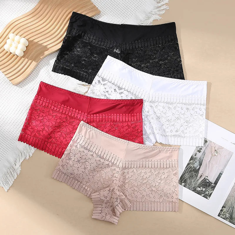 3PCS Women Lingerie Panties Sexy Lace Cheeky Plus Size High-waist Panties Female Briefs Ladies Seamless Breathable Underwear
